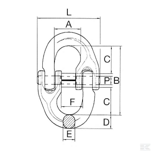 WA62 C-kuka za lanac 13 mm