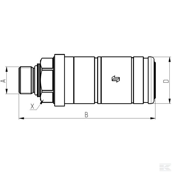 3CFPV12215F  Brza spojka ženska M22x1,5 vanjski promjer