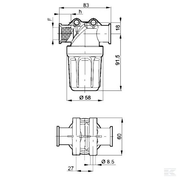3240023 Filter vode 1/2 "80-100 l / min