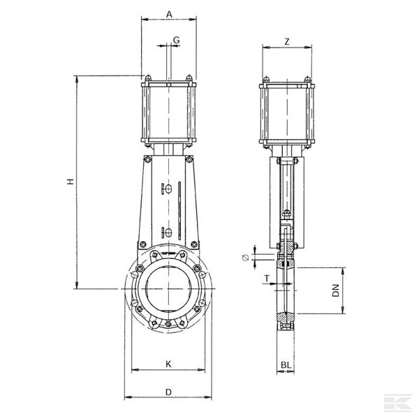 DN200VNCN Pneumatski metalni ventil DN200