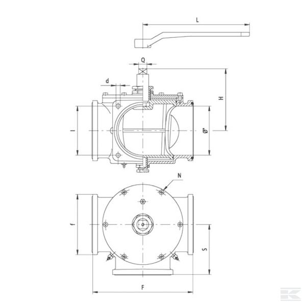 8000002 3-smjerni ventil 8"