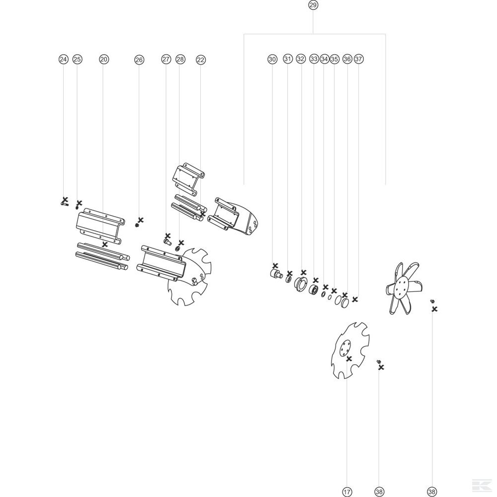 28071305KR Unutarnja ploča s diskovima 520 x 6