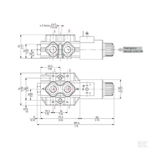 DFE0526001 Kontrolni ventil s električnim upravljanjem 6/2-Ventil BG-06-1-3 / 8"