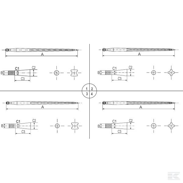 RT1GP Zubac za prednji utovarivač od 1100 mm univerzalni