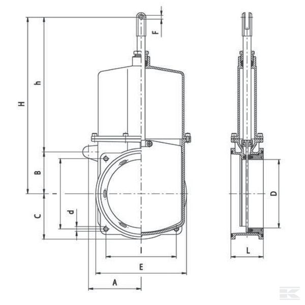 6000082 Pločasti ventil-zasun 6", nehrđajući čelik