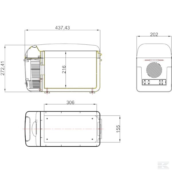 BX10KR Prijenosni hladnjak 12V / 230V 10 litara