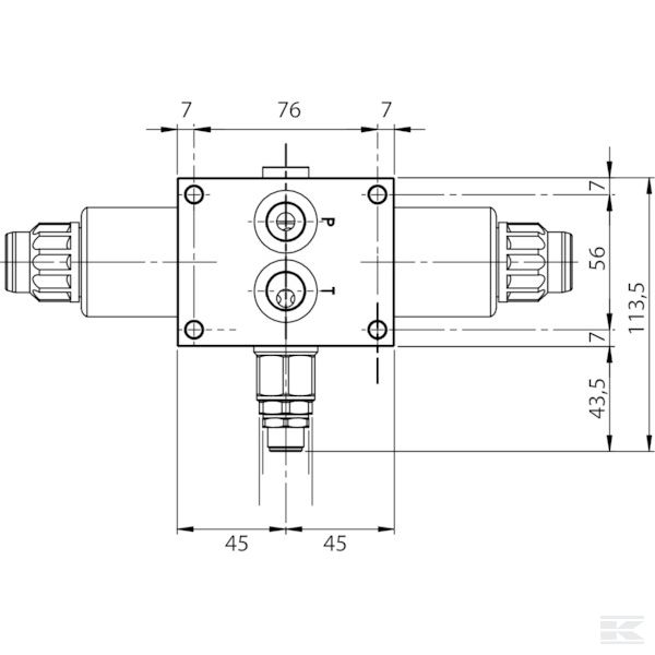 KRKLS031C6012C Podnožna ploča s hidrauličnim ventilom 12 VDC