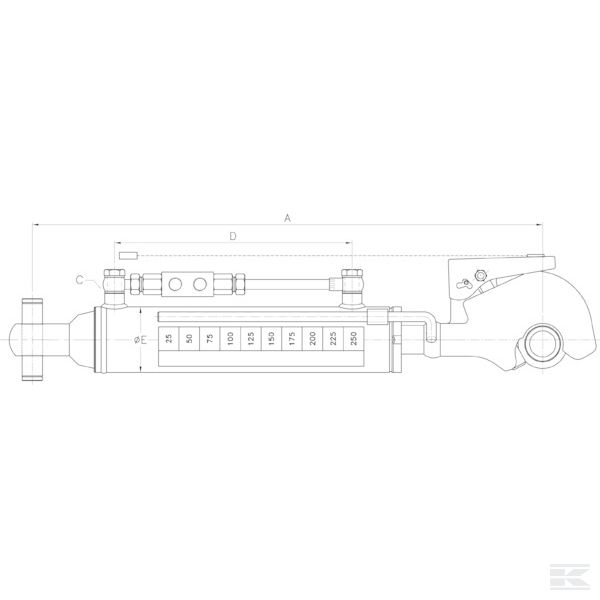TCVHA4090250K3 Hidraulični priključak Toplink Kat 2/3