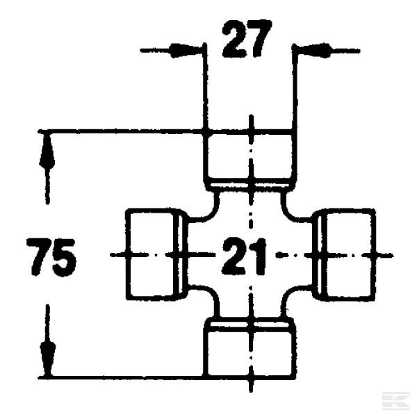 210000 Križ kardana 75 x 27 mm