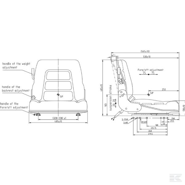 TS30000GP Sjedalo viličara