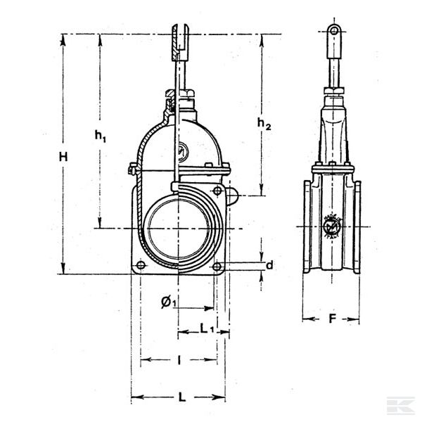 4000072 Ventil 4" s 4 prirubnice vijka