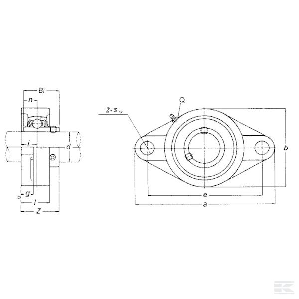 UCFL206GP Ovalni prirubni ležaj komplet