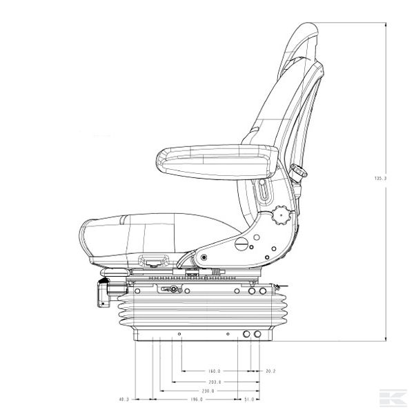 MS3007 Sjedalo s naslonom za ruke