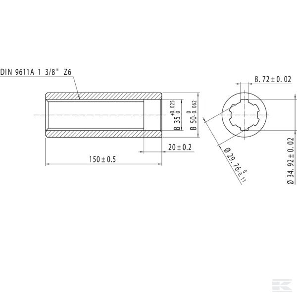 6740102KR Konektor 150 l, 1.3 / 8-6