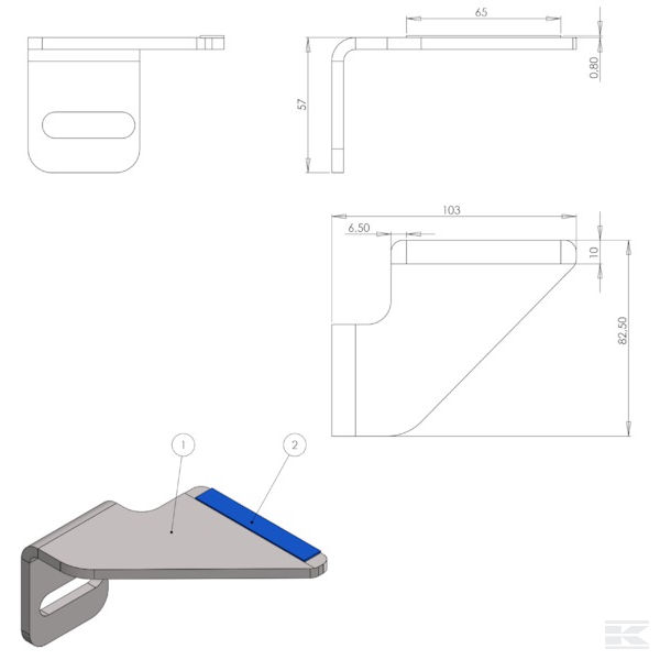 23246300KR Nosač valjka Horsch