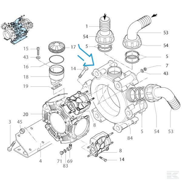 751350 Glava pumpe za vodu AR 125-AR 560